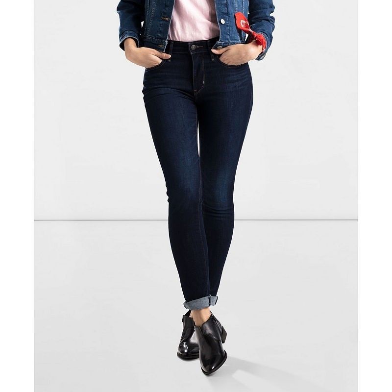 Levis Slimming Skinny Jeans Womens 29 Blue Dark Wash Stretch New